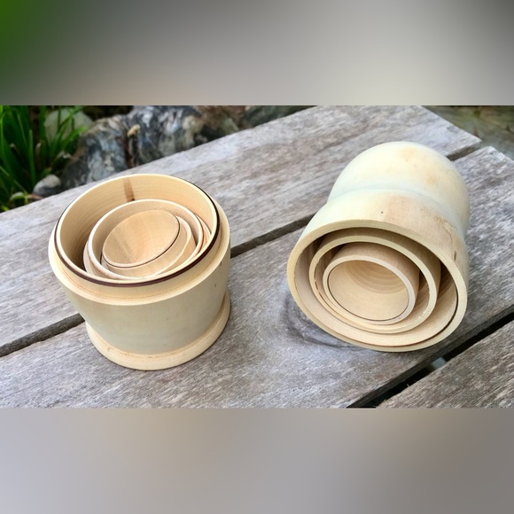 DIY Paint Make Your Own Nesting Babushka Wood Russian Dolls Kit Set 3 Blank Art - Picture 1 of 13